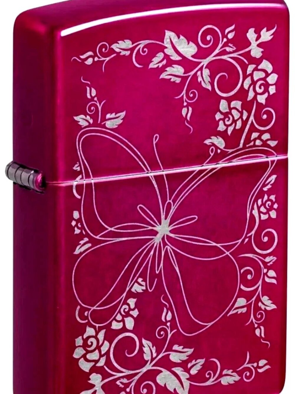 Candy Raspberry Finish Butterfly Zippo